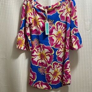 NWT Southern Frock OVER SHOULDER Dress Bright Colors SMALL